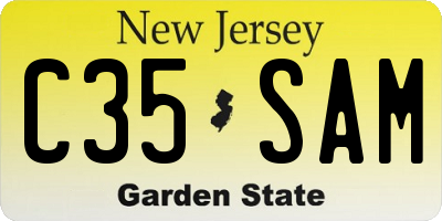 NJ license plate C35SAM