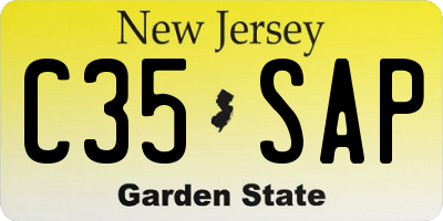 NJ license plate C35SAP
