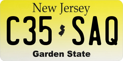 NJ license plate C35SAQ