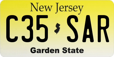 NJ license plate C35SAR