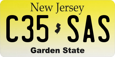 NJ license plate C35SAS
