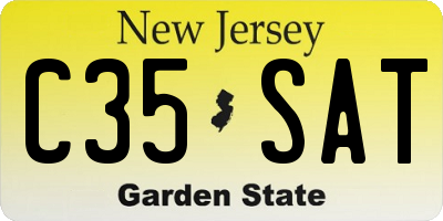 NJ license plate C35SAT