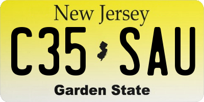 NJ license plate C35SAU