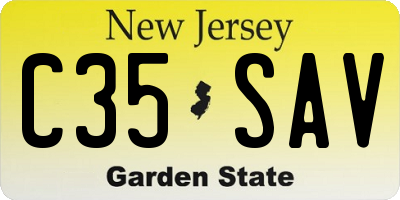 NJ license plate C35SAV