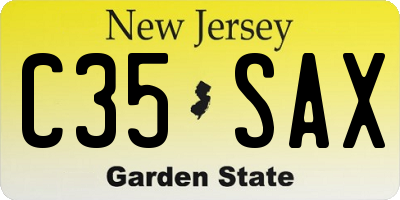 NJ license plate C35SAX