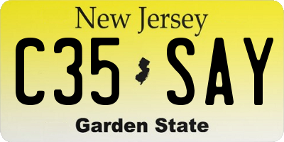 NJ license plate C35SAY