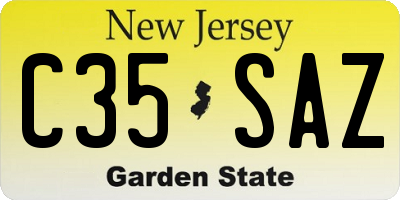 NJ license plate C35SAZ