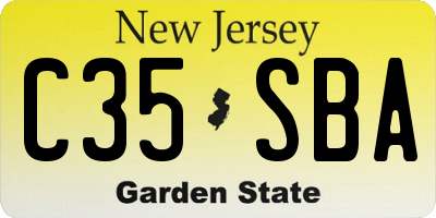 NJ license plate C35SBA