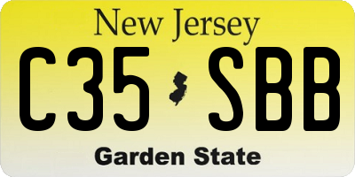 NJ license plate C35SBB