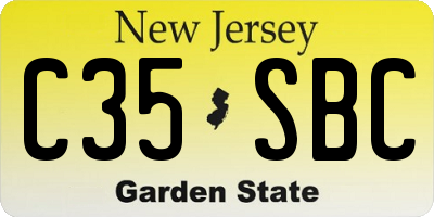 NJ license plate C35SBC