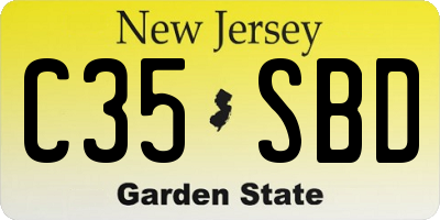 NJ license plate C35SBD
