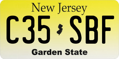 NJ license plate C35SBF