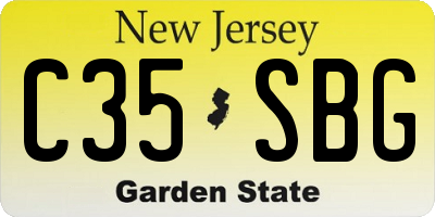 NJ license plate C35SBG