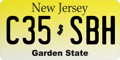 NJ license plate C35SBH
