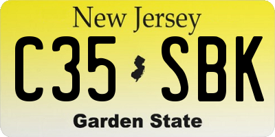 NJ license plate C35SBK
