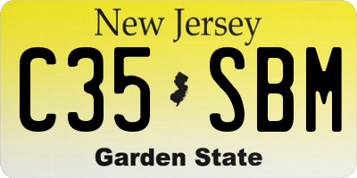 NJ license plate C35SBM