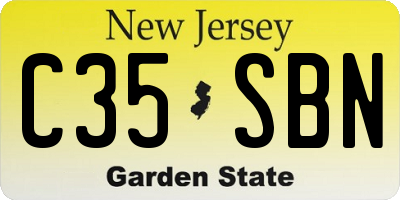 NJ license plate C35SBN