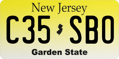 NJ license plate C35SBO