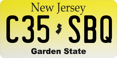 NJ license plate C35SBQ