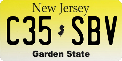 NJ license plate C35SBV