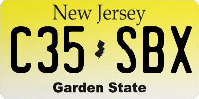 NJ license plate C35SBX