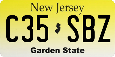 NJ license plate C35SBZ