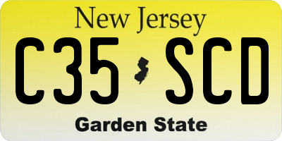 NJ license plate C35SCD