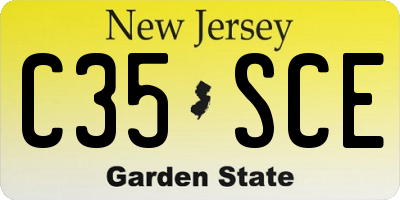 NJ license plate C35SCE