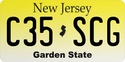 NJ license plate C35SCG