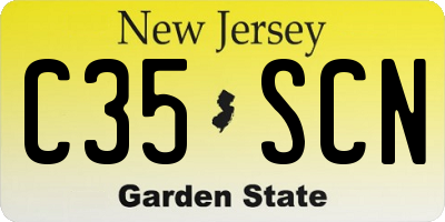 NJ license plate C35SCN