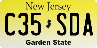 NJ license plate C35SDA