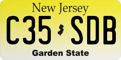 NJ license plate C35SDB