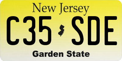 NJ license plate C35SDE
