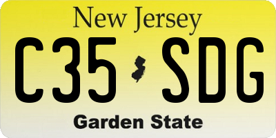 NJ license plate C35SDG