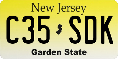 NJ license plate C35SDK