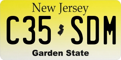 NJ license plate C35SDM