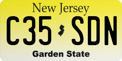 NJ license plate C35SDN