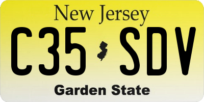 NJ license plate C35SDV