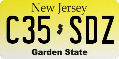 NJ license plate C35SDZ