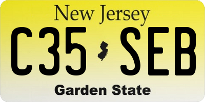 NJ license plate C35SEB