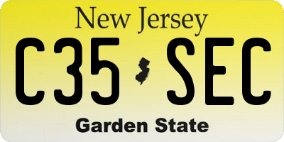 NJ license plate C35SEC