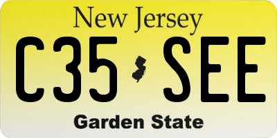 NJ license plate C35SEE