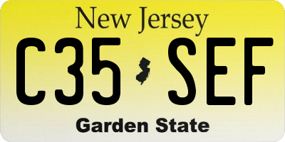 NJ license plate C35SEF