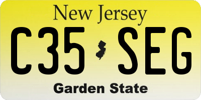 NJ license plate C35SEG