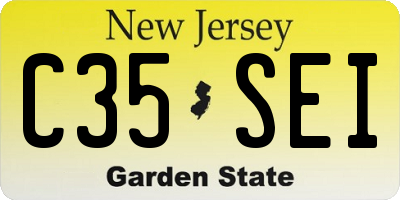 NJ license plate C35SEI