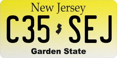 NJ license plate C35SEJ