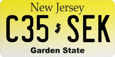 NJ license plate C35SEK