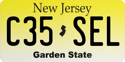 NJ license plate C35SEL