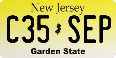 NJ license plate C35SEP