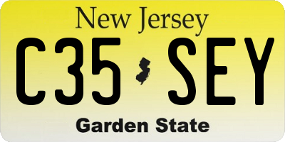 NJ license plate C35SEY